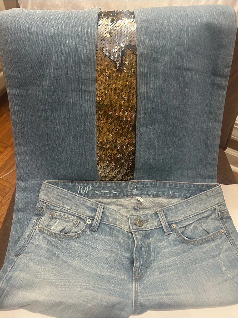 LOFT Light Wash  Straight-Leg Jeans - Blue